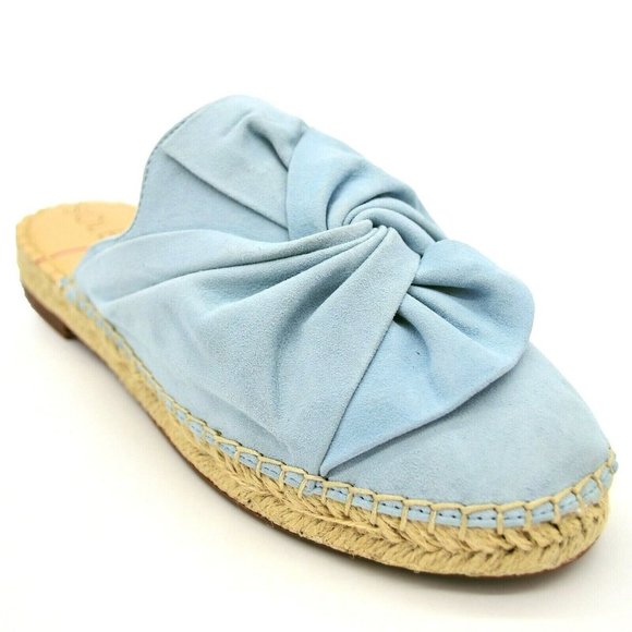 Sole Society Womens SoSammie Slip On Mule Sz‎ 5M Ice Blue Suede Backless  New - Picture 1 of 7